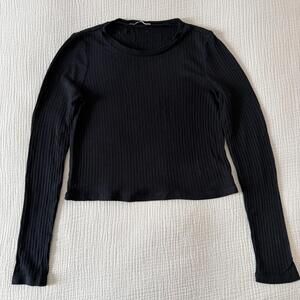 Reformation Women's Black Ribbed Crop Top Small